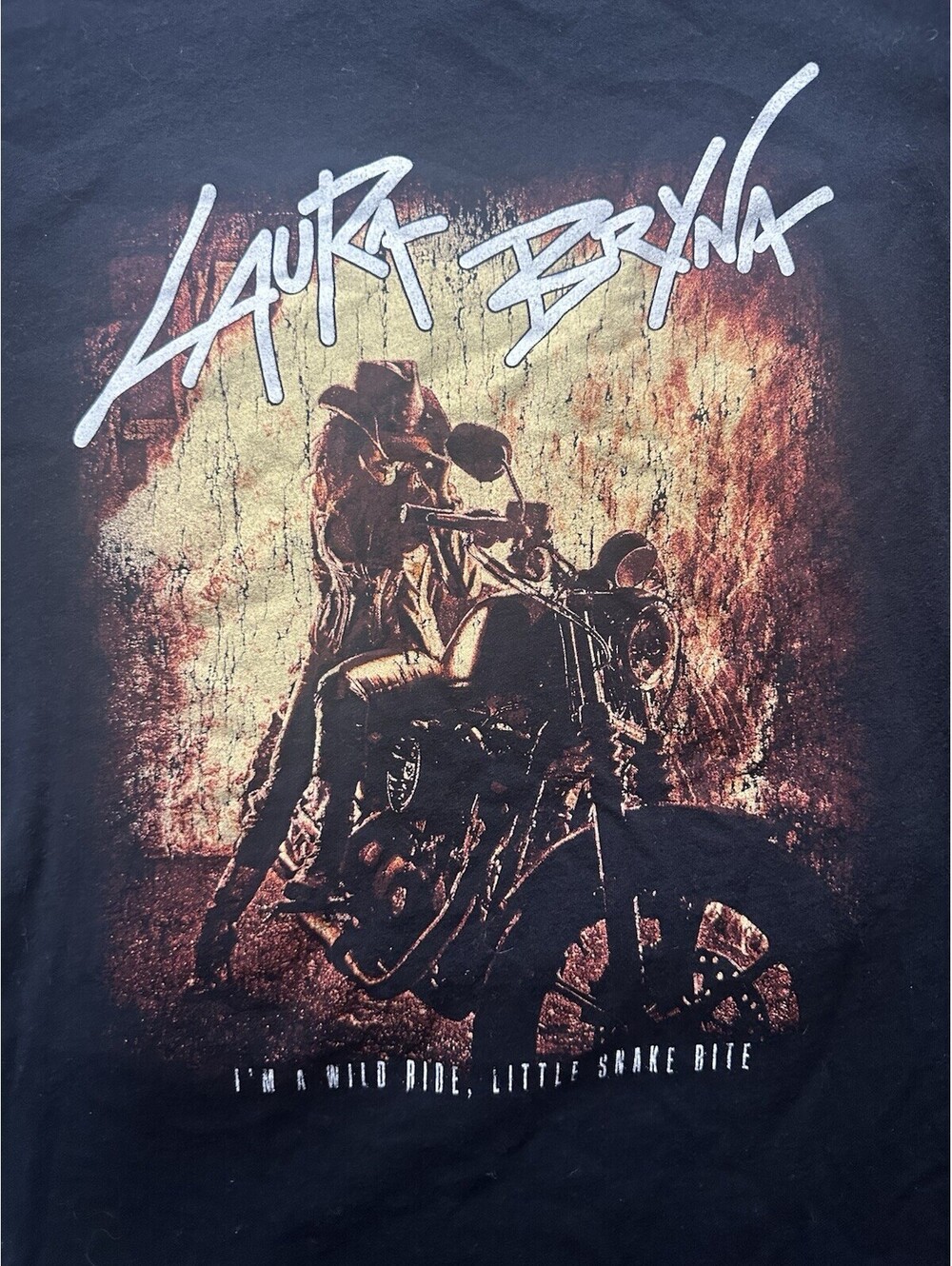 Laura Bryna Certified Graphic T Shirt Mens Large Black Biker Country Music Tee